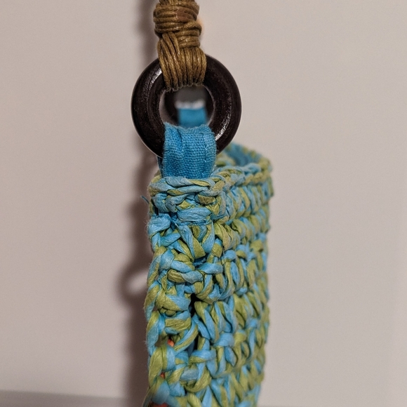 Cappelli Colorful Straw Woven Rainbow Crossbody Purse Bag Boho - Picture 9 of 11